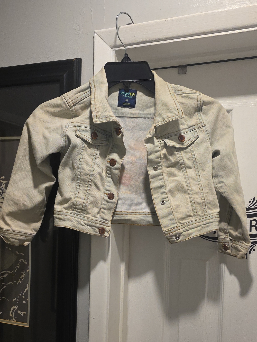 Cream Denim Jacket - Kids